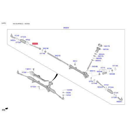 Тяга рульова 56540-F2300 Mobis - 56540F2300 - схема з каталогу 56540A, KEURPDE22 56540F2300