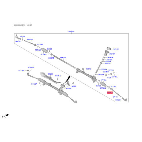 Тяга рульова 56540-F2000 Mobis - 56540F2000 - схема з каталогу 56540A, MKMAPM721 56540F2000