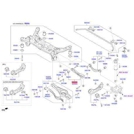 Рычаг подвески колеса 55250-D4700 Mobis - 55250D4700 - схема с каталога 55250A, KKMAPA818 55250D4700