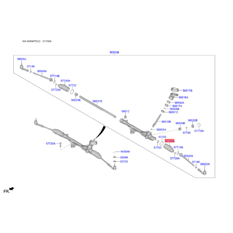 Пильовик кермового механізму 57740-F2000 Mobis - 57740F2000 - схема з каталогу 57740A, KKMAPTE22 57740F2000