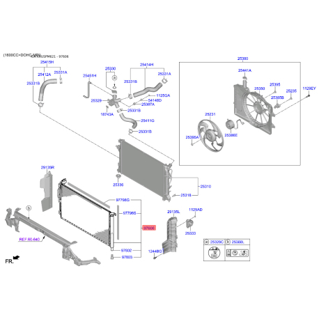 Радіатор кондиціонера 97606-M6000 Mobis - 97606M6000 - схема з каталогу 97606, KRUSPM621 97606M6000