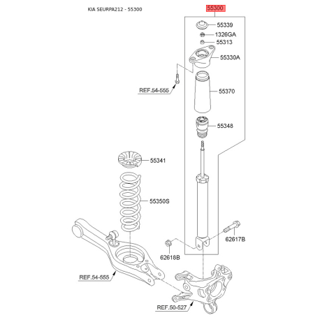 Амортизатор 55300-A6440 Mobis - 55300A6440 - схема с каталога 55300, SEURPA212 55300A6440