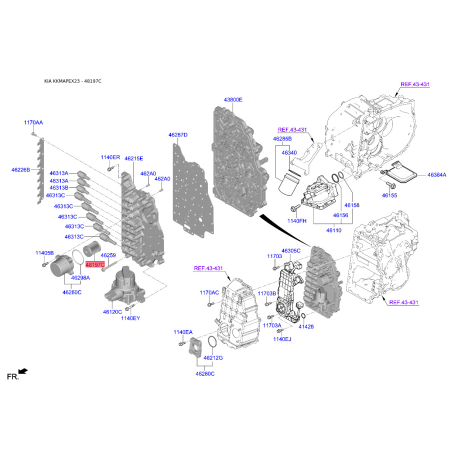 Маслонасос у зборі АКПП 48197-2H000 Mobis - 481972H000 - схема з каталогу 48197C, KKMAPEX23 481972H000
