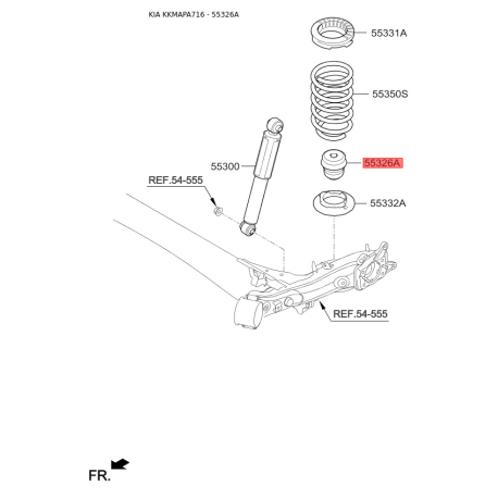 Пылезащитный комплект амортизатора 55326-1M000 Mobis - 553261M000 - схема с каталога 55326A, KKMAPA716 553261M000