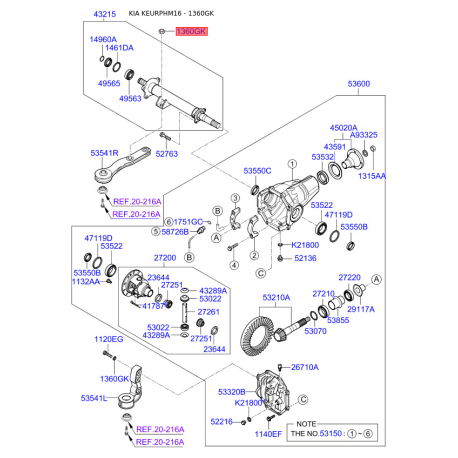 Шайба пружинная (гровер) 13602-14006 Mobis - 1360214006 - схема с каталога 1360GK, KEURPHM16 1360214006