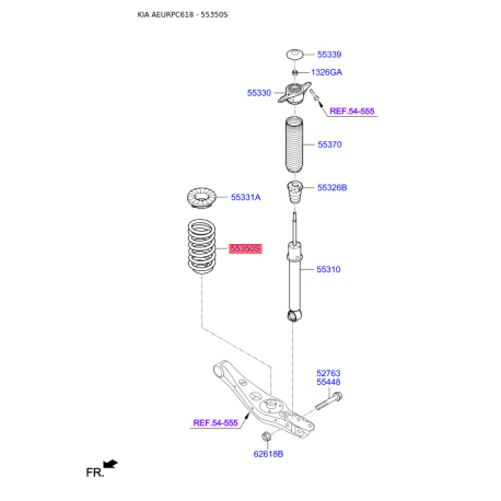 Пружина ходовой части 55350-C5330 Mobis - 55350C5330 - схема с каталога 55350S, AEURPC618 55350C5330