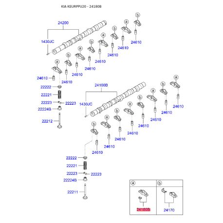 Коромысло 24180-4A010 Mobis - 241804A010 - схема с каталога 24180B, KEURPPU20 241804A010