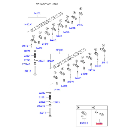 Коромысло 24170-4A010 Mobis - 241704A010 - схема с каталога 24170, KEURPPU20 241704A010