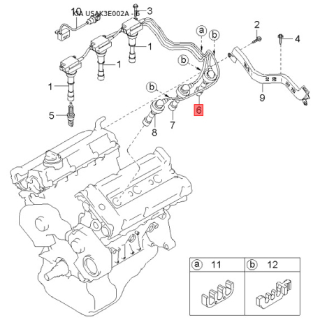 Фільтр повітряний 28113-3E000 Mobis - 281133E000 - схема з каталогу 6, USAK3E002A 281133E000