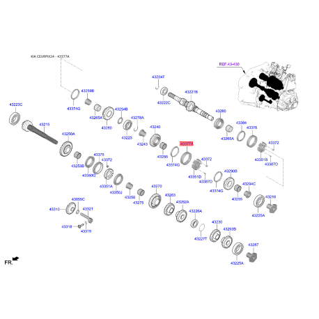 Муфта КПП 43377-26600 Mobis - 4337726600 - схема з каталогу 43377A, CEURPIX24 4337726600