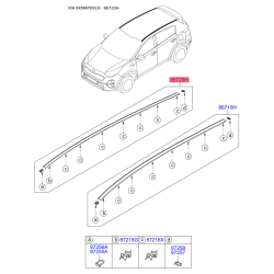 Молдинг крыши правый 87240-D9000 Mobis
