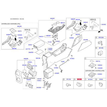 Адаптер (перехідник) USB і AUX 96120-D9600 Mobis - 96120D9600 - схема з каталогу 96120Q, KKMAPD919 96120D9600
