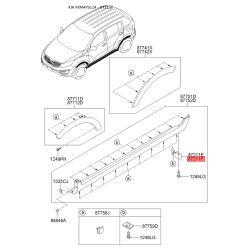 Крепления подкрылка и брызговика правое 87756-3W500 Mobis