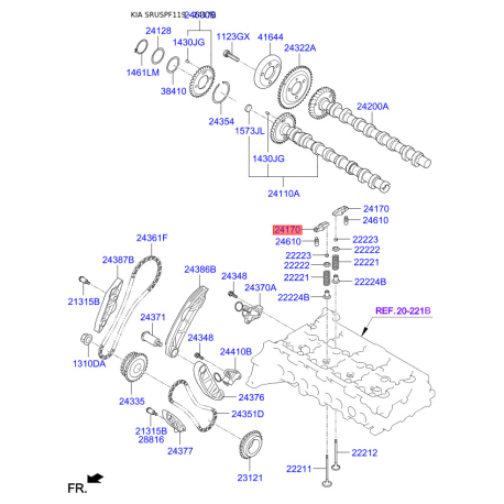 Коромысло 24170-2F000 Mobis - 241702F000 - схема с каталога 24170, SRUSPF119 241702F000