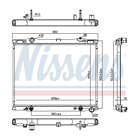 Радиатор охлаждения двигателя Nissens - NI 66773 - изображение №1 NI 66773