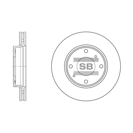 Диск гальмівний HI-Q Sangsin Brake - SD1016 - зображення №1 SD1016