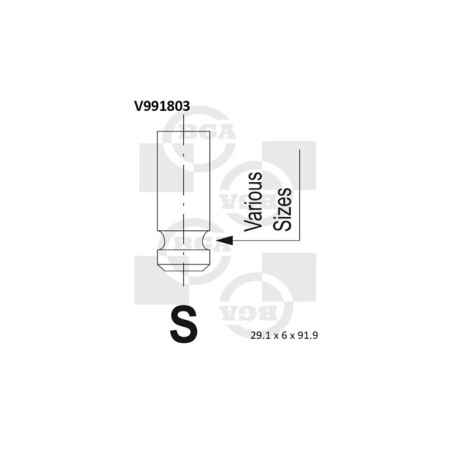 Клапан впускний BGA - V991803 - зображення №1 V991803