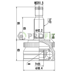Шарнирный комплект приводного вала Profit