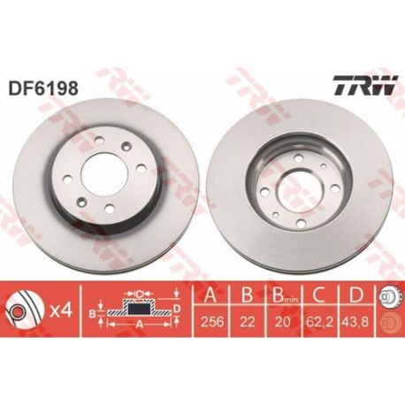Диск гальмівний TRW - DF6198 - зображення №1 DF6198
