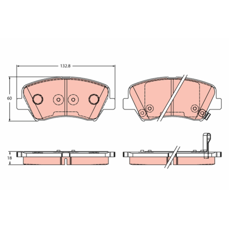 Колодки гальмівні дискові комплект TRW - GDB3552 - зображення №1 GDB3552