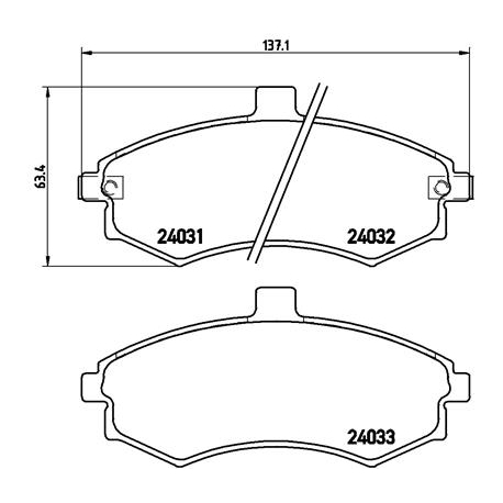 Колодки тормозные дисковые комплект Brembo - P 30 020 - изображение №1 P 30 020