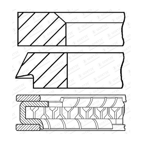 Кільця поршневі GOETZE - 08-424807-30 - зображення №1 08-424807-30