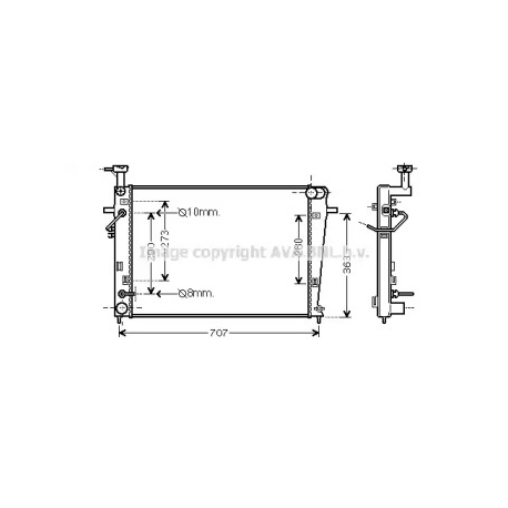 Радиатор охлаждения двигателя AVA QUALITY COOLING HY2211. Фото 1 HY2211