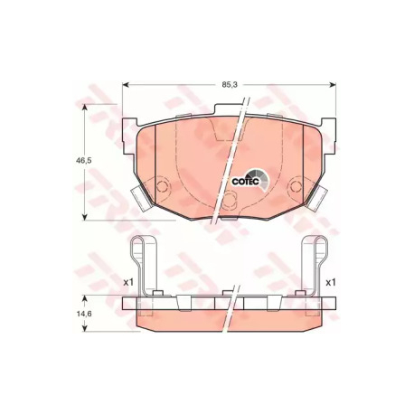 Колодки тормозные дисковые комплект TRW GDB3170. Фото 1 GDB3170