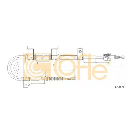 Трос стояночной тормозной системы COFLE CL 17.2576. Фото 1 CL 17.2576