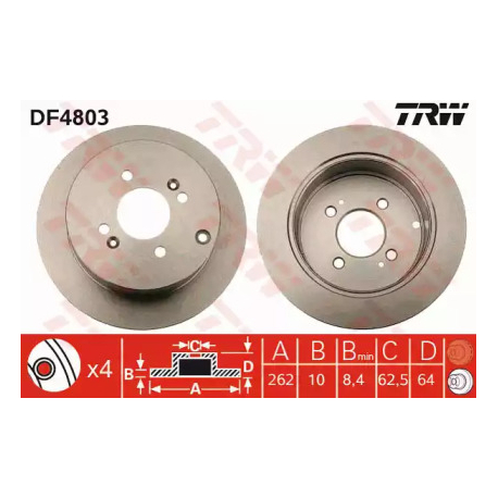 Диск тормозной TRW DF4803. Фото 1 DF4803