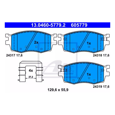 Колодки гальмівні дискові комплект ATE 13.0460-5779.2. Фото 1 13.0460-5779.2