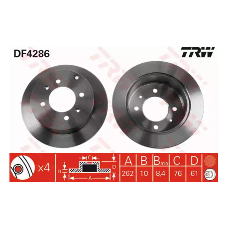 Диск тормозной TRW DF4286. Фото 1 DF4286