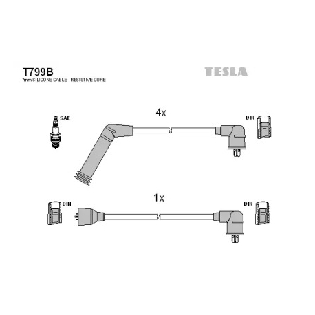 Провода высоковольтные TESLA T799B. Фото 1 T799B