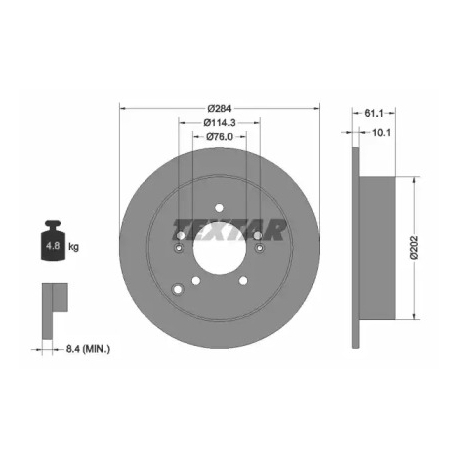 Диск тормозной Textar TX 92134000. Фото 1 TX 92134000