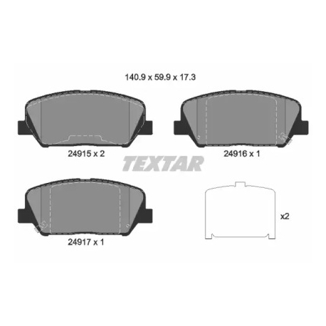 Колодки тормозные дисковые комплект Textar TX 2491501. Фото 1 TX 2491501