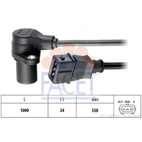 Датчик положення колінчастого валу 1.8, 2.0, 2.2, 2.4 FACET 9.0228