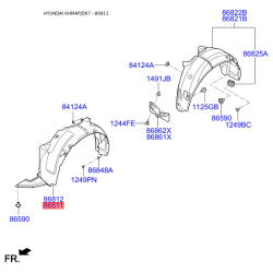 Обшивка (підкрилок), колісна ніша ліва 86811-2L000 Mobis