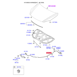 Тросик замку капота 81190-2L000 Mobis