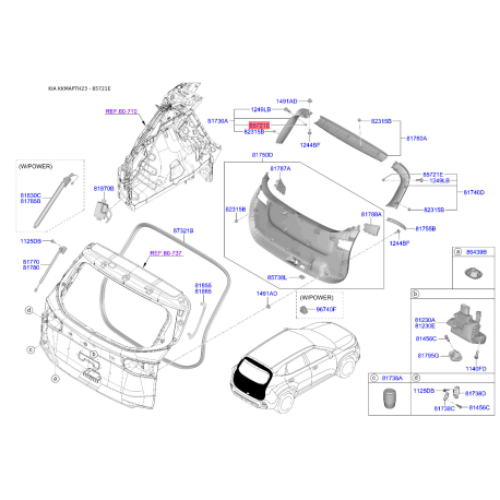 Крюк (фиксатор) сетки багажника 81732-1K000 Mobis - 817321K000 - схема с каталога 85721E, KKMAPTH23 817321K000