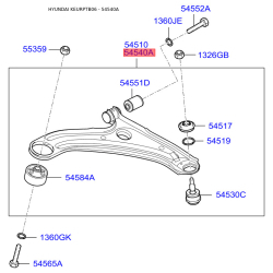 Важіль підвіски колеса правий 54501-1C010 Mobis