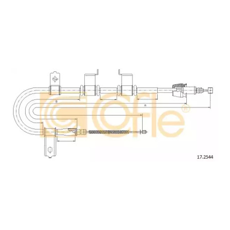 Трос стоянкової гальмівної системи COFLE CL 17.2544. Фото 1 CL 17.2544