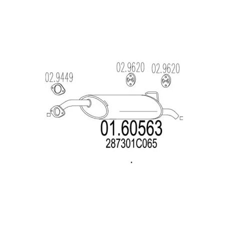Глушитель выхлопных газов конечный MTS 01.60563. Фото 1 01.60563