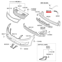 Кронштейн, буфер правый 86514-4Y000 Mobis
