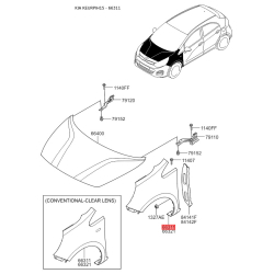 Крыло левое 66311-1W150 Mobis
