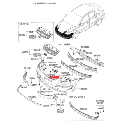 Пістон (кліпса) бампера і важеля правий 86592-1G000 Mobis