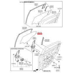Боковое стекло (окно) двери правое 83421-1W000 Mobis