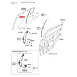 Бокове вікно дверей праве 83421-1G011 Mobis