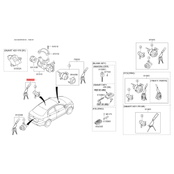 Замок (циліндр) з ключами бічних дверей лівий 81970-4YA00 Mobis