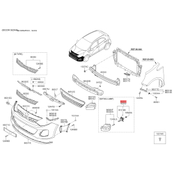 Фара противотуманная левая 92201-1W710 Mobis