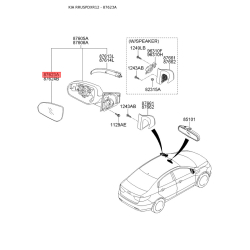 Зеркальный элемент наружного зеркала задний левый 87611-4Y100 Mobis